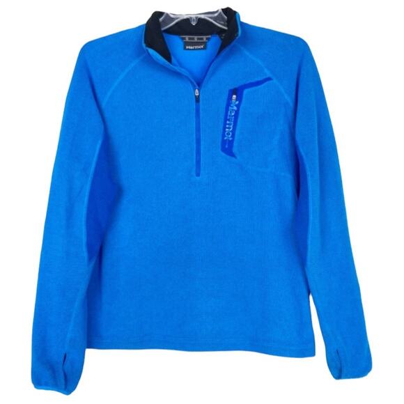 Marmot Blue Half Zip Pullover Sweater Sz M - Picture 1 of 6